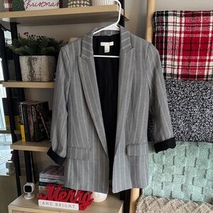 H&M Classic Gray Striped Blazer